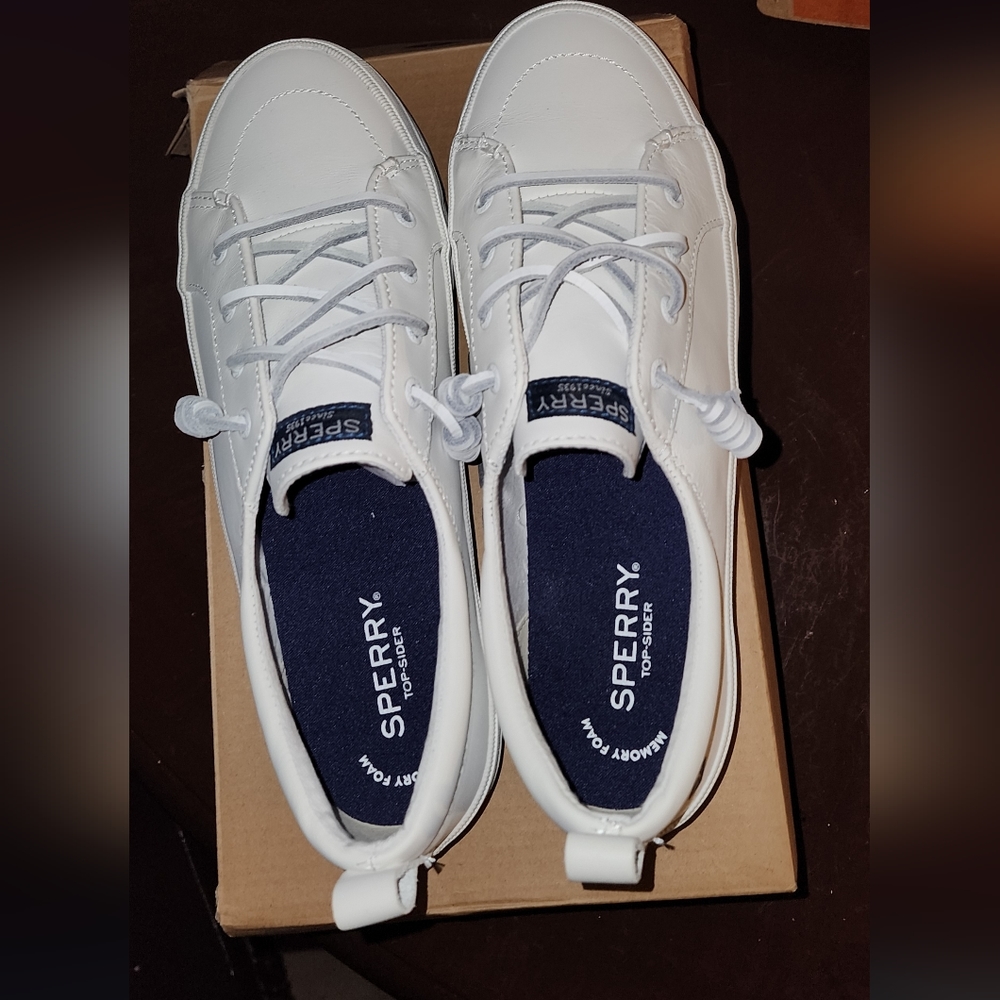 White Sperry platform shoes (new)